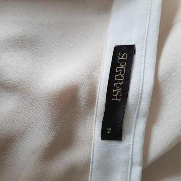 SUPERTRASH Light Blush Cream Button Down Top Sz 34 XS - Picture 13 of 16